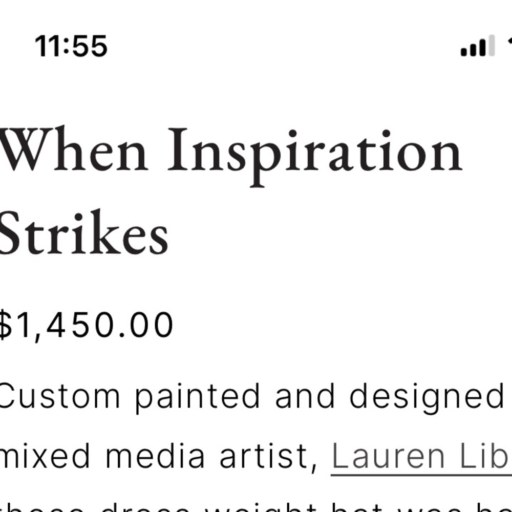 JW Bennett Hand painted “When Inspiration-Strikes Hat” - OOAK 7 3/8 - Picture 13 of 13